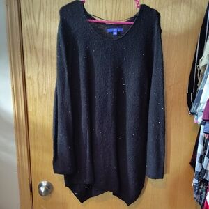Apt. 9 Black Sparkle Scoop Neck Sweater